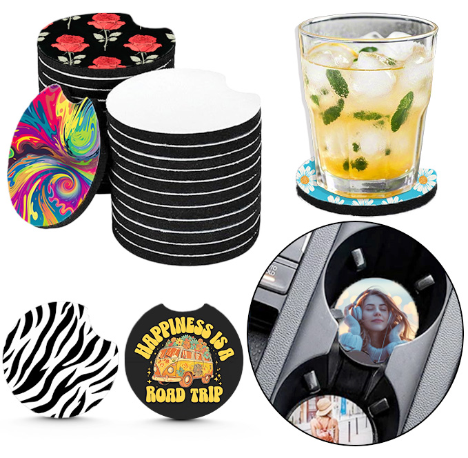 Coaster Sublimation Blank - 10/20 قطعة من حاملات الأكواب الفارغة