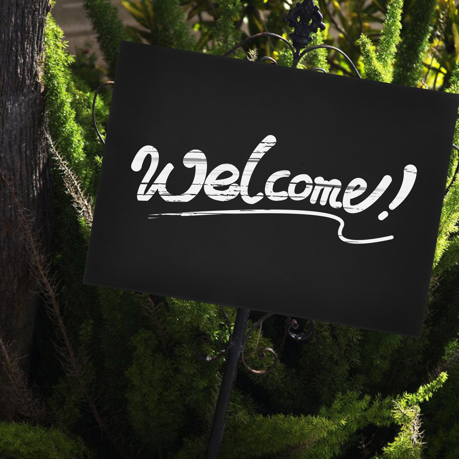 Yard Sign Blank - قطعتان من لافتات الحديقة السوداء الأنيقة،