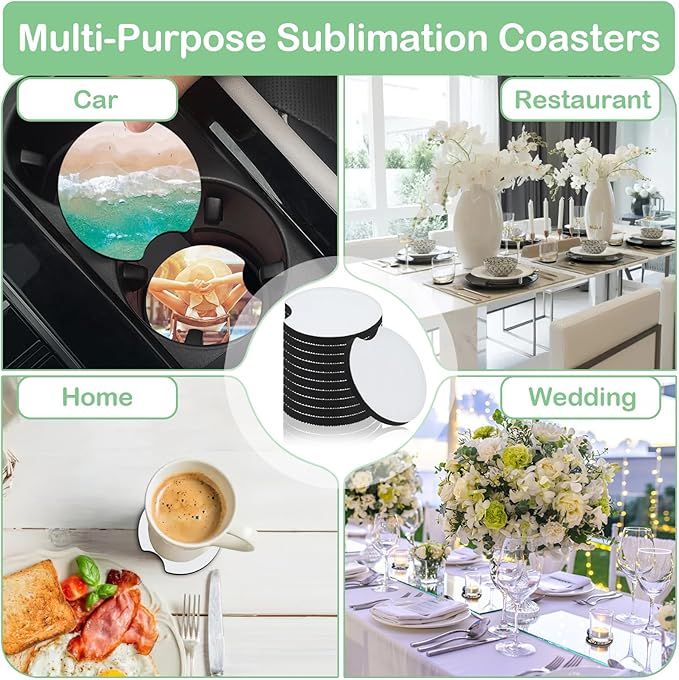 10/20 قطعة من حاملات الأكواب ا - مراجعة Coaster Sublimation Blank وسعره
